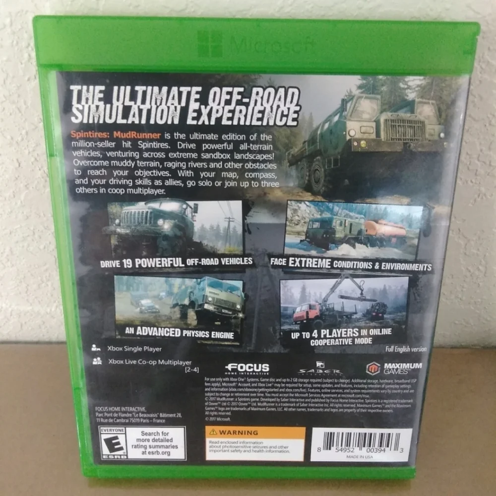 XBOX ONE MUD RUNNER Spintires Off Roading Simulation Video Game Electronics